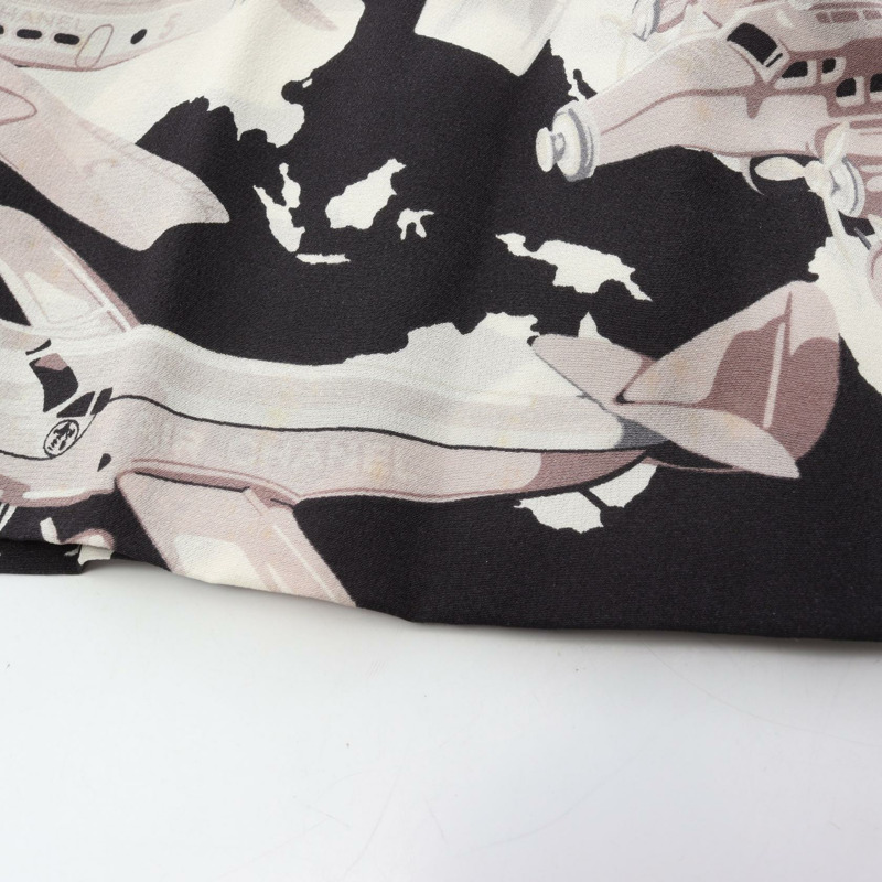 香奈兒荷葉邊裙 P28794W03736 棉絲混紡 黑色 多色 二手 女款 40碼-11