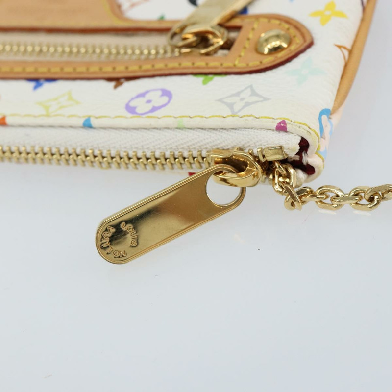 【日本直送】路易威登 Monogram Multicolor Pochette MM 手拿包 白色 M60028 LV 正品 gh1170V-7