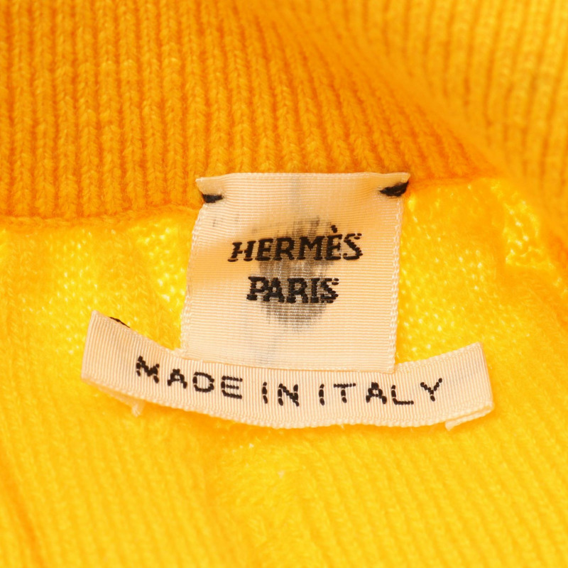 愛馬仕羊絨針織半身裙，黃色，二手女款，34碼-2