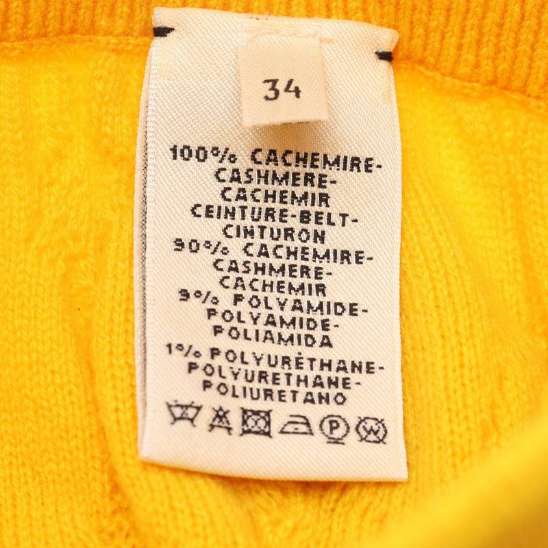 愛馬仕羊絨針織半身裙，黃色，二手女款，34碼-3