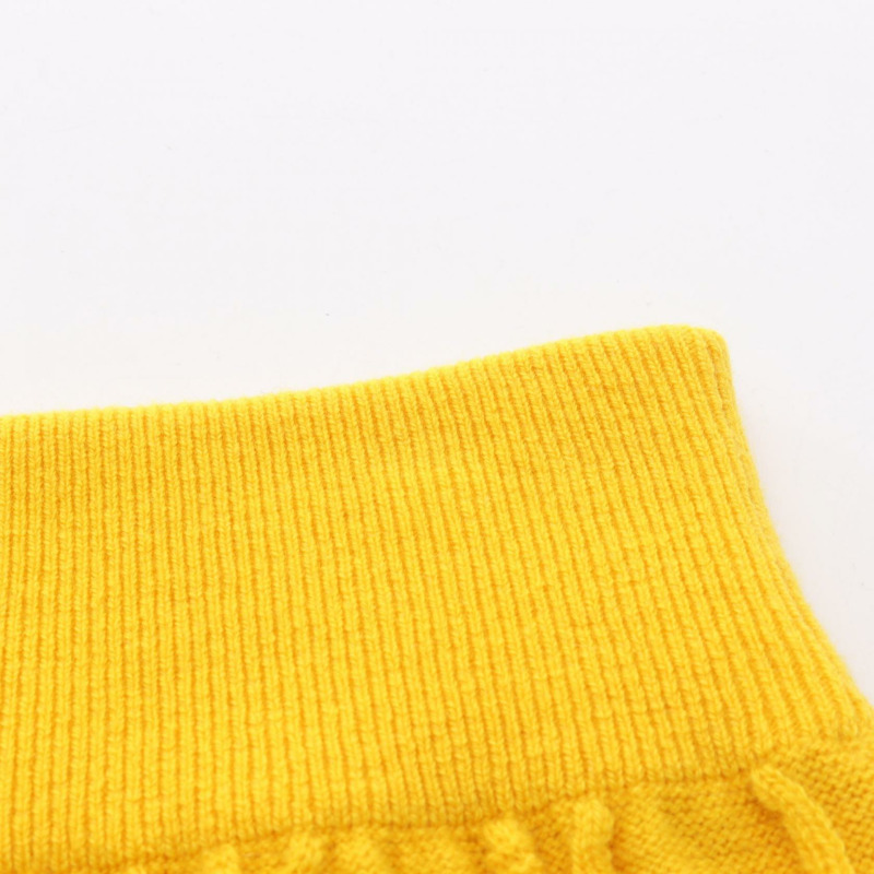 愛馬仕羊絨針織半身裙，黃色，二手女款，34碼-4