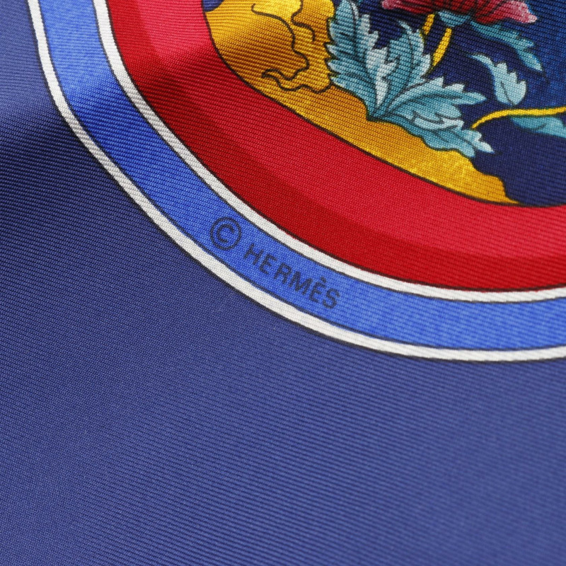 愛馬仕 Carre90 Qu importe le flacon 絲巾 海軍藍 紅色 多色 二手 女士-1