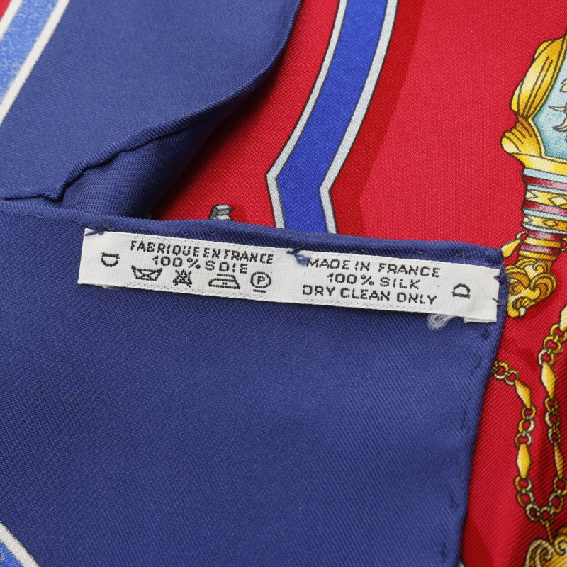 愛馬仕 Carre90 Qu importe le flacon 絲巾 海軍藍 紅色 多色 二手 女士-2