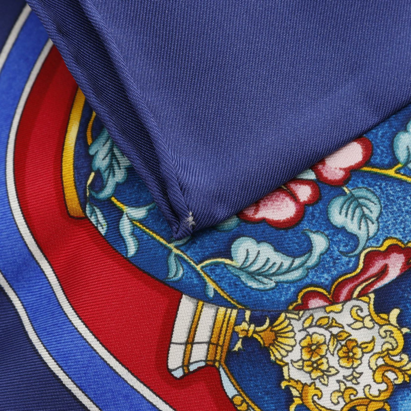 愛馬仕 Carre90 Qu importe le flacon 絲巾 海軍藍 紅色 多色 二手 女士-5