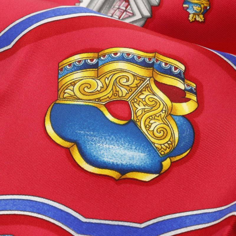 愛馬仕 Carre90 Qu importe le flacon 絲巾 海軍藍 紅色 多色 二手 女士-6