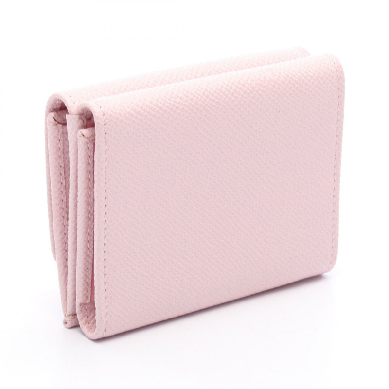 寶格麗 (BVLGARI) 寶格麗 (BVLGARI) 寶格麗 (BVLGARI) Clip 三折錢包，粉紅色皮革，二手，女士，金色五金-1