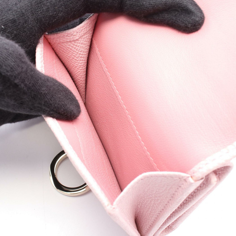 寶格麗 (BVLGARI) 寶格麗 (BVLGARI) 寶格麗 (BVLGARI) Clip 三折錢包，粉紅色皮革，二手，女士，金色五金-3