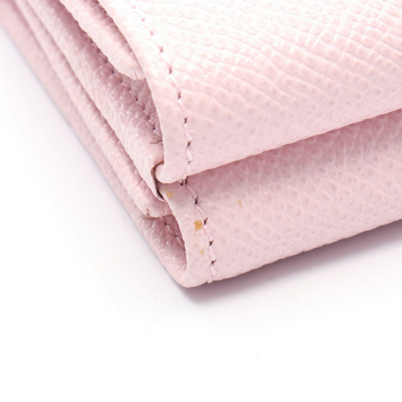 寶格麗 (BVLGARI) 寶格麗 (BVLGARI) 寶格麗 (BVLGARI) Clip 三折錢包，粉紅色皮革，二手，女士，金色五金-5