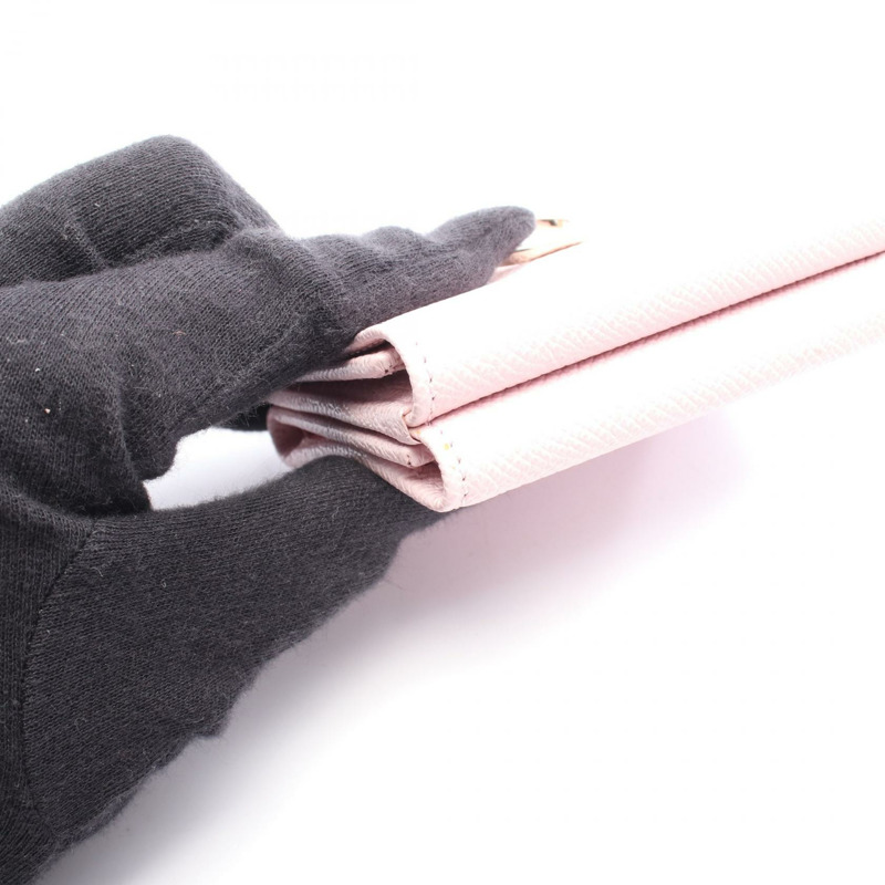 寶格麗 (BVLGARI) 寶格麗 (BVLGARI) 寶格麗 (BVLGARI) Clip 三折錢包，粉紅色皮革，二手，女士，金色五金-6