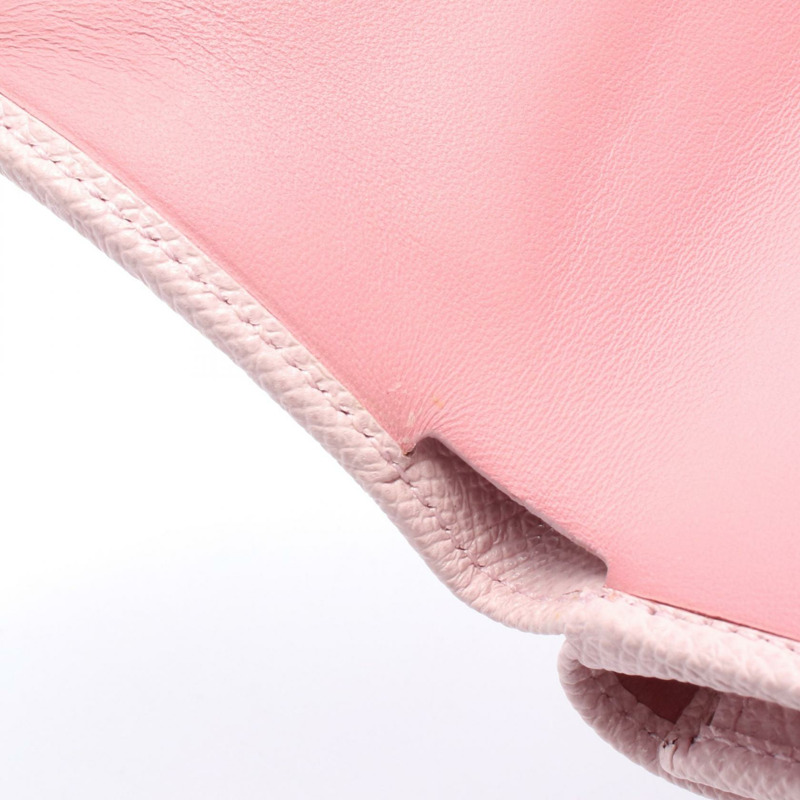 寶格麗 (BVLGARI) 寶格麗 (BVLGARI) 寶格麗 (BVLGARI) Clip 三折錢包，粉紅色皮革，二手，女士，金色五金-8