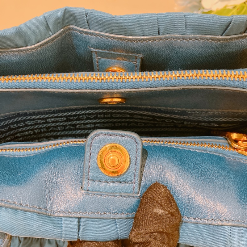 TK1865 Prada普拉達藍色手提/斜挎兩用包Tessuto Gaufre 2 Ways Shoulder Bag Blue X GHW-6