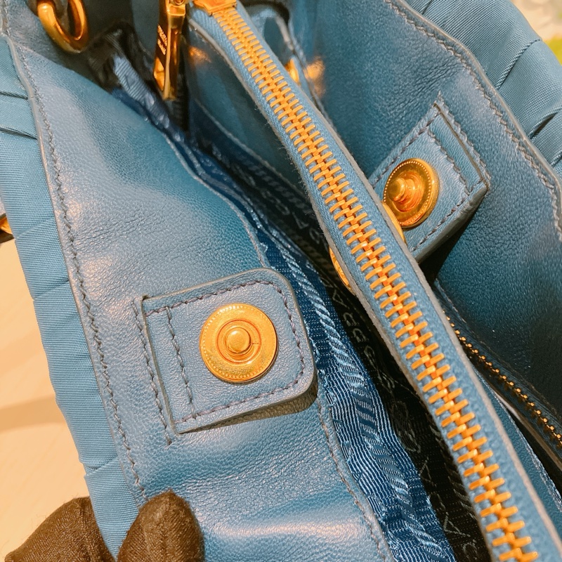 TK1865 Prada普拉達藍色手提/斜挎兩用包Tessuto Gaufre 2 Ways Shoulder Bag Blue X GHW-7