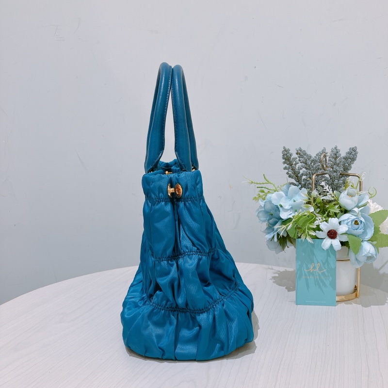TK1865 Prada普拉達藍色手提/斜挎兩用包Tessuto Gaufre 2 Ways Shoulder Bag Blue X GHW-11