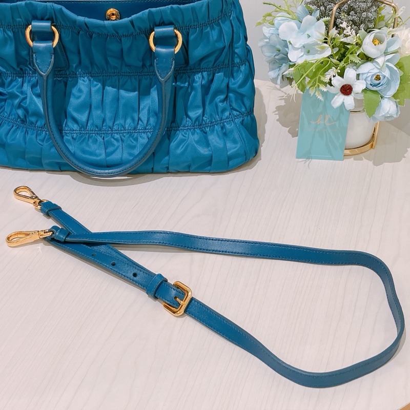 TK1865 Prada普拉達藍色手提/斜挎兩用包Tessuto Gaufre 2 Ways Shoulder Bag Blue X GHW-24