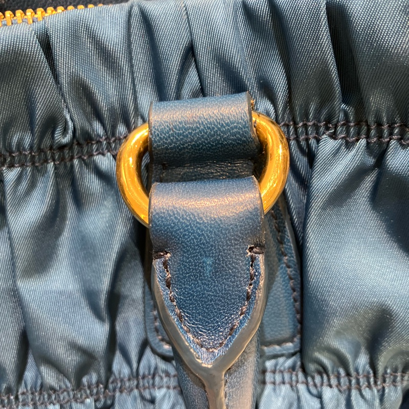 TK1865 Prada普拉達藍色手提/斜挎兩用包Tessuto Gaufre 2 Ways Shoulder Bag Blue X GHW-45