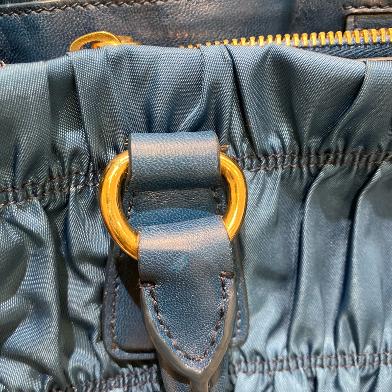 TK1865 Prada普拉達藍色手提/斜挎兩用包Tessuto Gaufre 2 Ways Shoulder Bag Blue X GHW-46