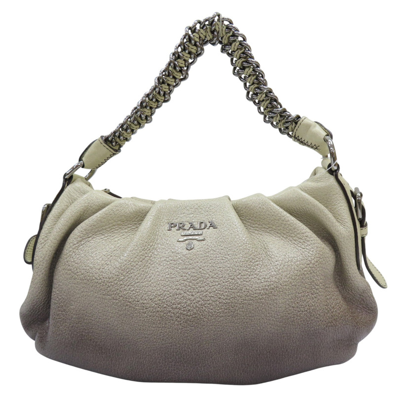 黑白漸層 牛皮 肩背包【PRADA 普拉達】-0