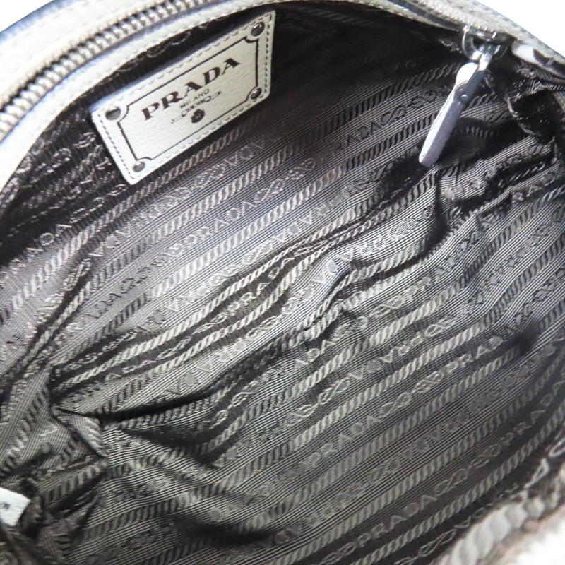 黑白漸層 牛皮 肩背包【PRADA 普拉達】-4