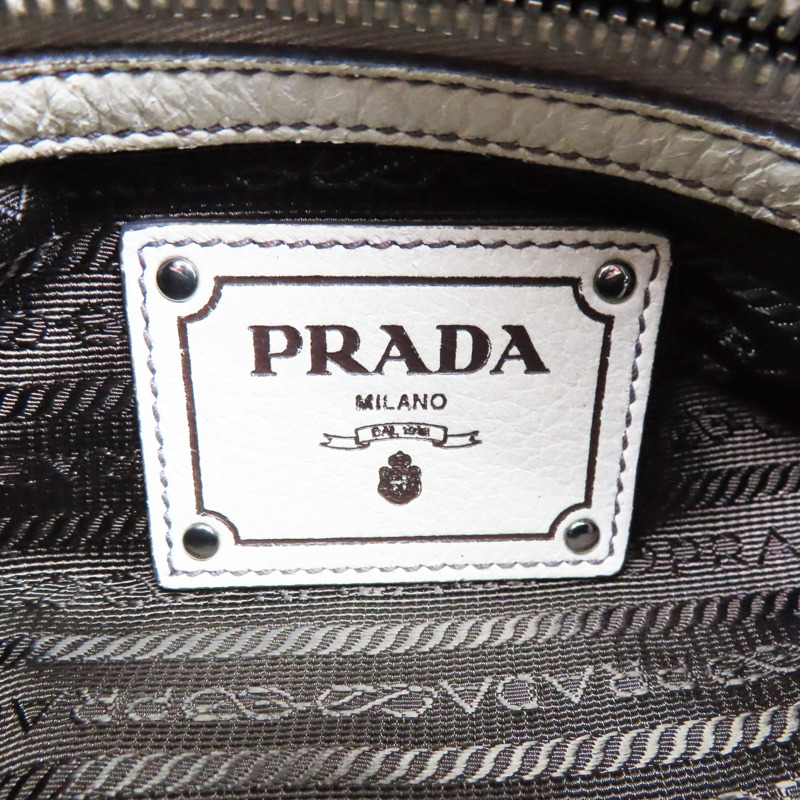 黑白漸層 牛皮 肩背包【PRADA 普拉達】-6