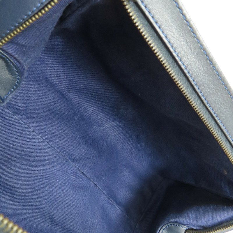 藍色 提花帆布 牛皮 手提包 【CELINE 賽琳】-4