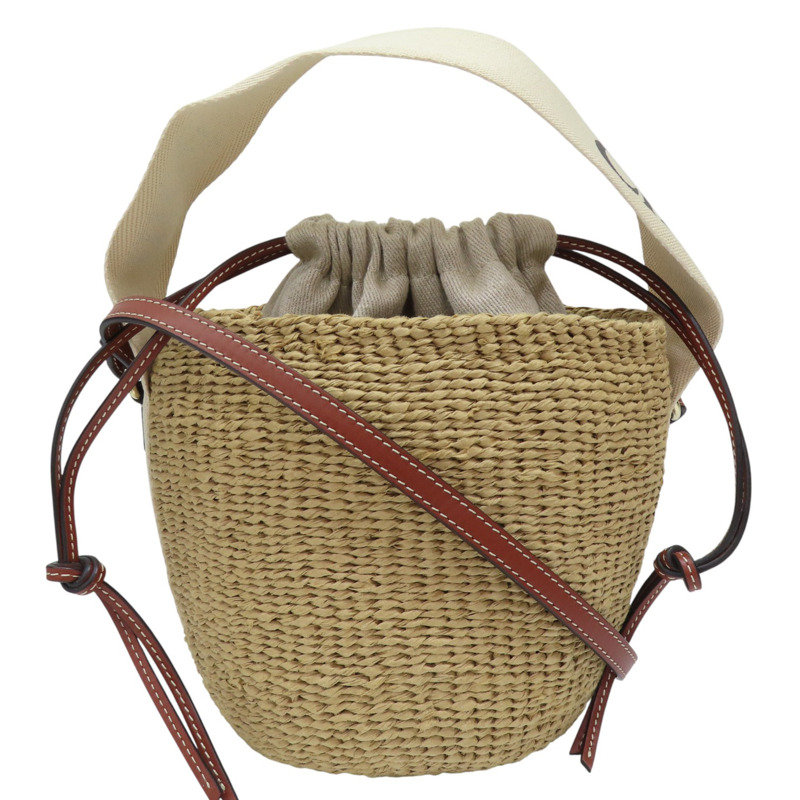 亞麻 Woody Basket 草編 水桶包 肩背包【Chloe 克羅伊】-0
