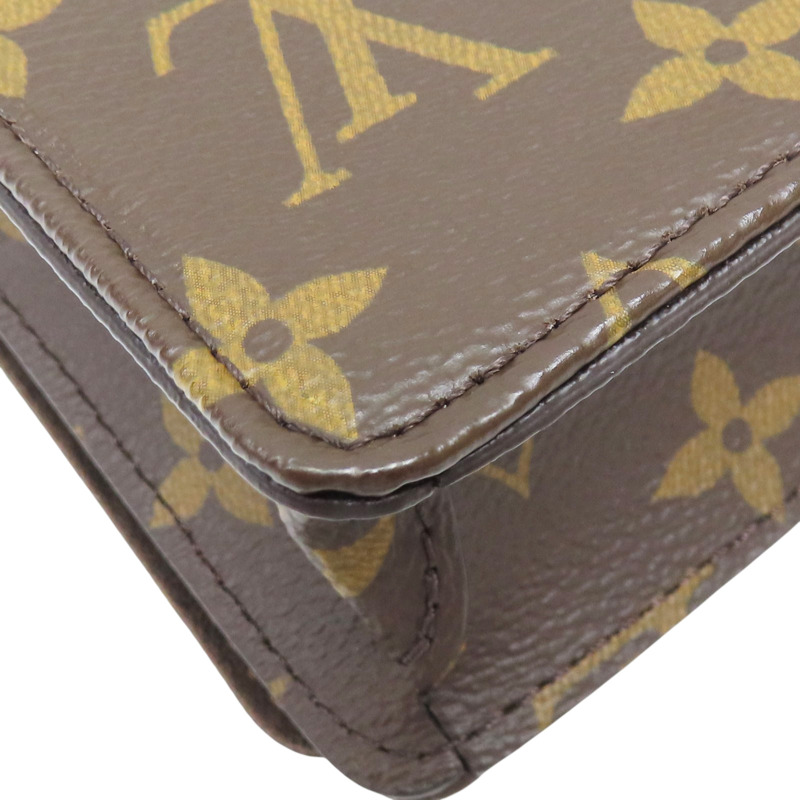 棕色 原花 PVC塗層帆布 鍊帶 肩背包【LOUIS VUITTON LV 路易威登】 M82509-9