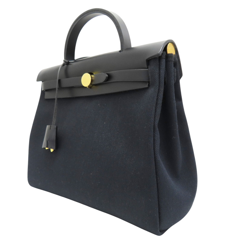 黑色 帆布 Herbag 31 兩用包 U刻【HERMES 愛馬仕】-2