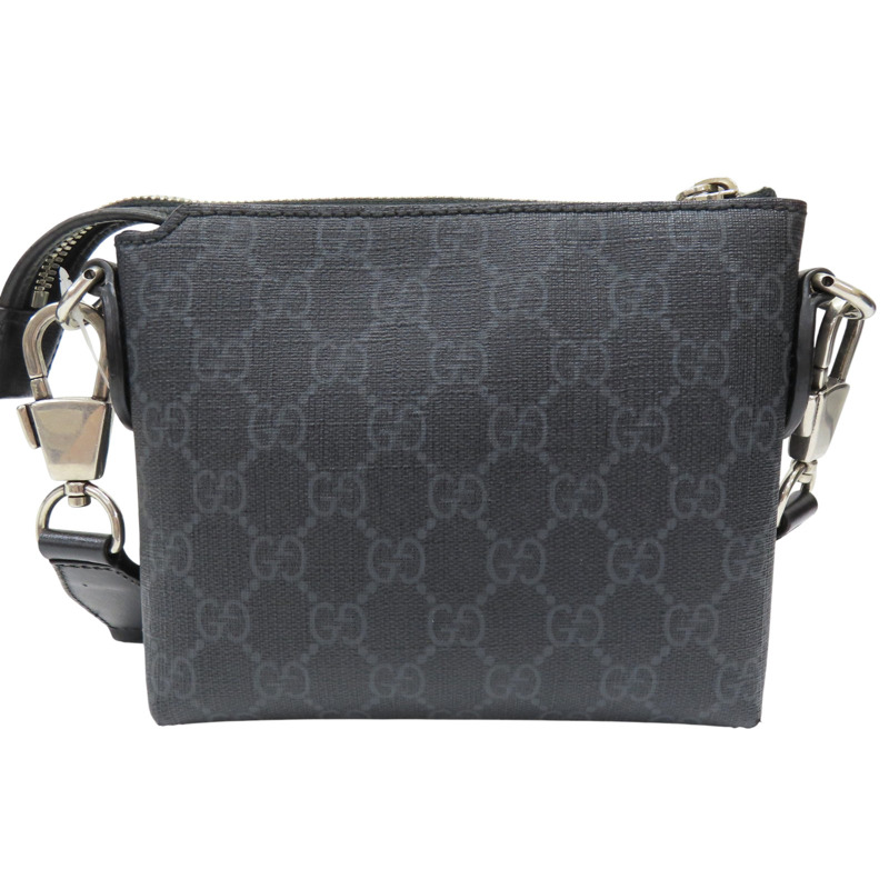 黑色 PVC塗層帆布 肩背包【GUCCI 古馳】 723306-1