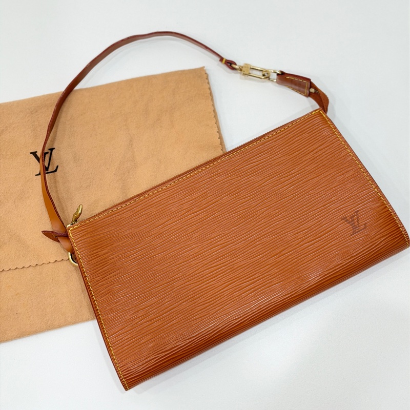 LV 路易威登 EPI 南瓜 水波紋 麻將包 腋下包 手提包 手挽包 手拿包-0