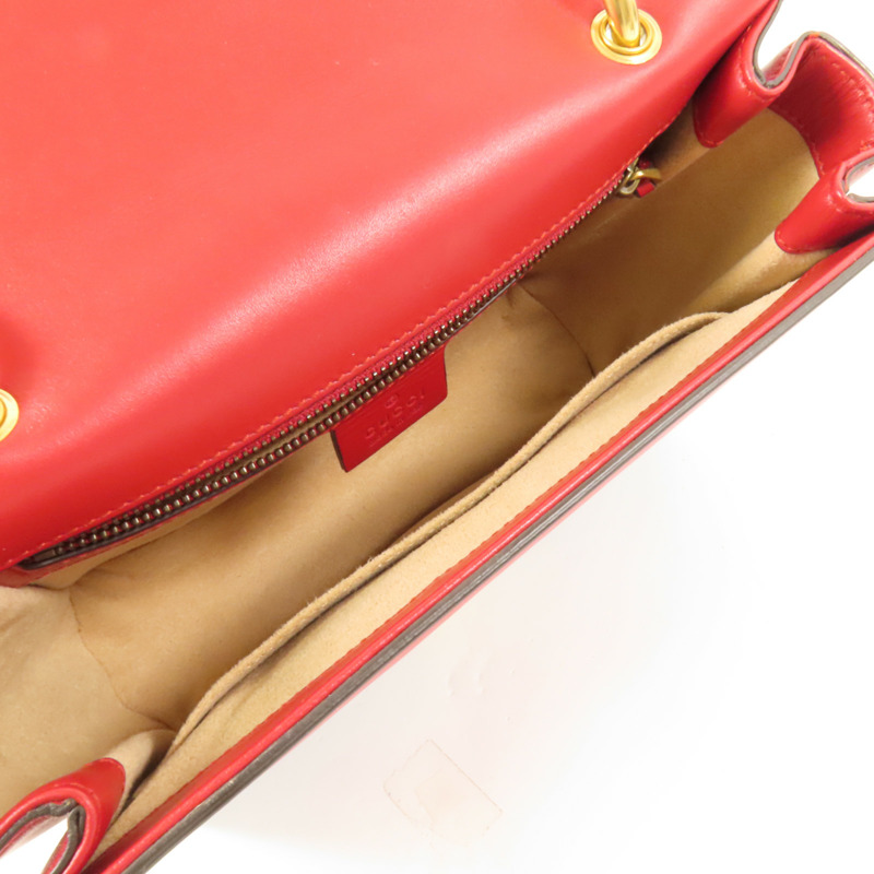 GUCCI 【激減優惠】牛皮皮革Queen Margaret Bee金扣肩背袋-4