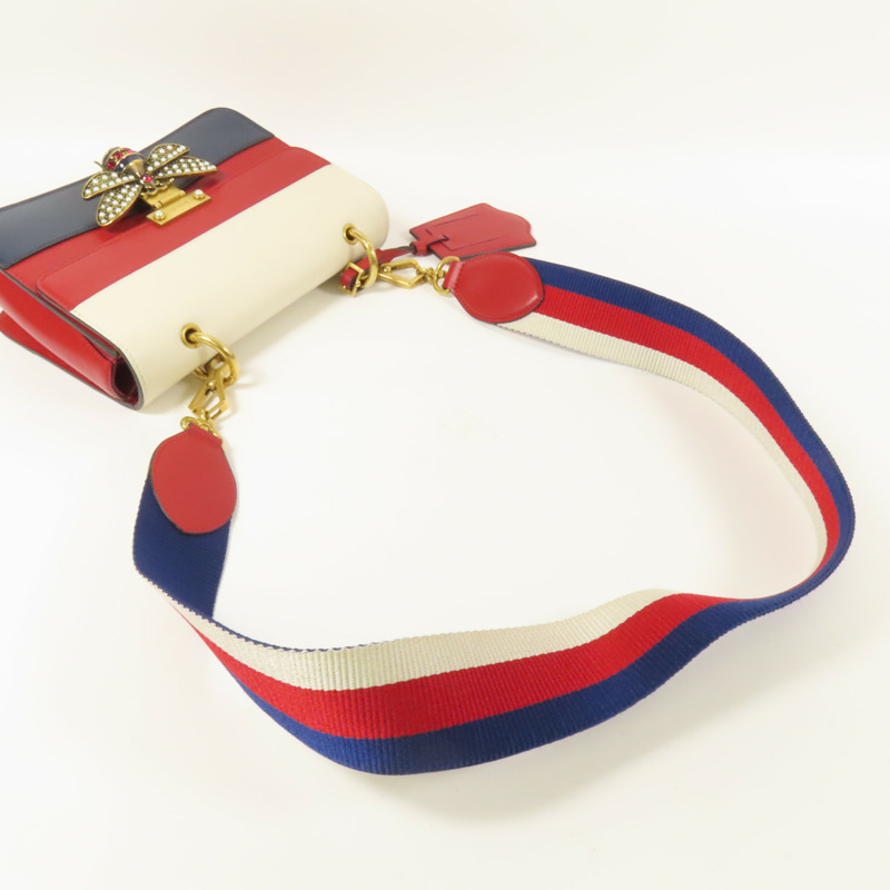 GUCCI 【激減優惠】牛皮皮革Queen Margaret Bee金扣肩背袋-5