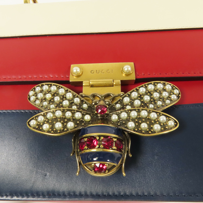 GUCCI 【激減優惠】牛皮皮革Queen Margaret Bee金扣肩背袋-6