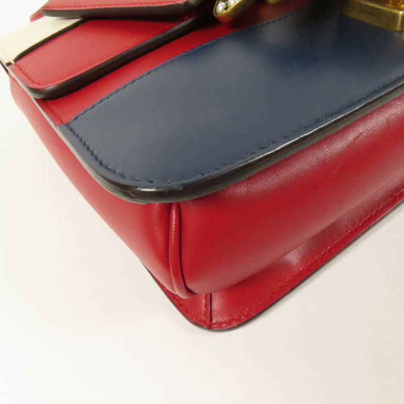 GUCCI 【激減優惠】牛皮皮革Queen Margaret Bee金扣肩背袋-9