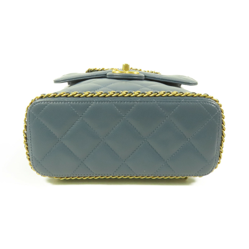 CHANEL 牛皮皮革Chain Backpack 23K金扣背包-3