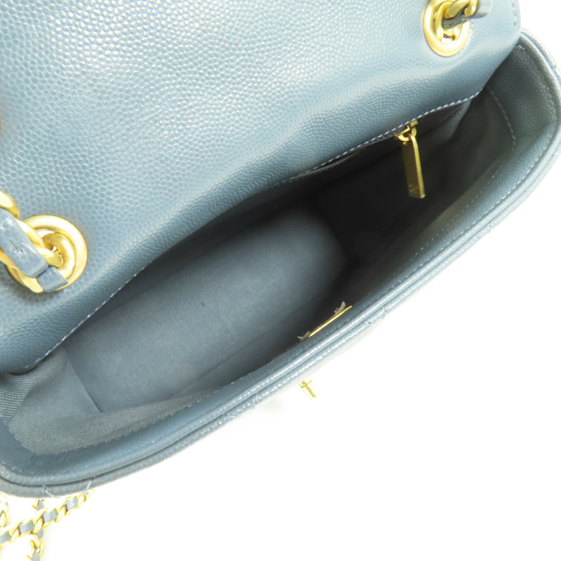 CHANEL 牛皮皮革Chain Backpack 23K金扣背包-5