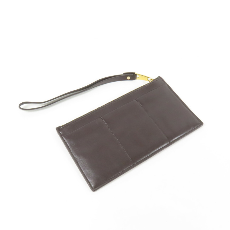 BOTTEGA VENETA 牛皮皮革Pouch wallet金扣手拿包-4