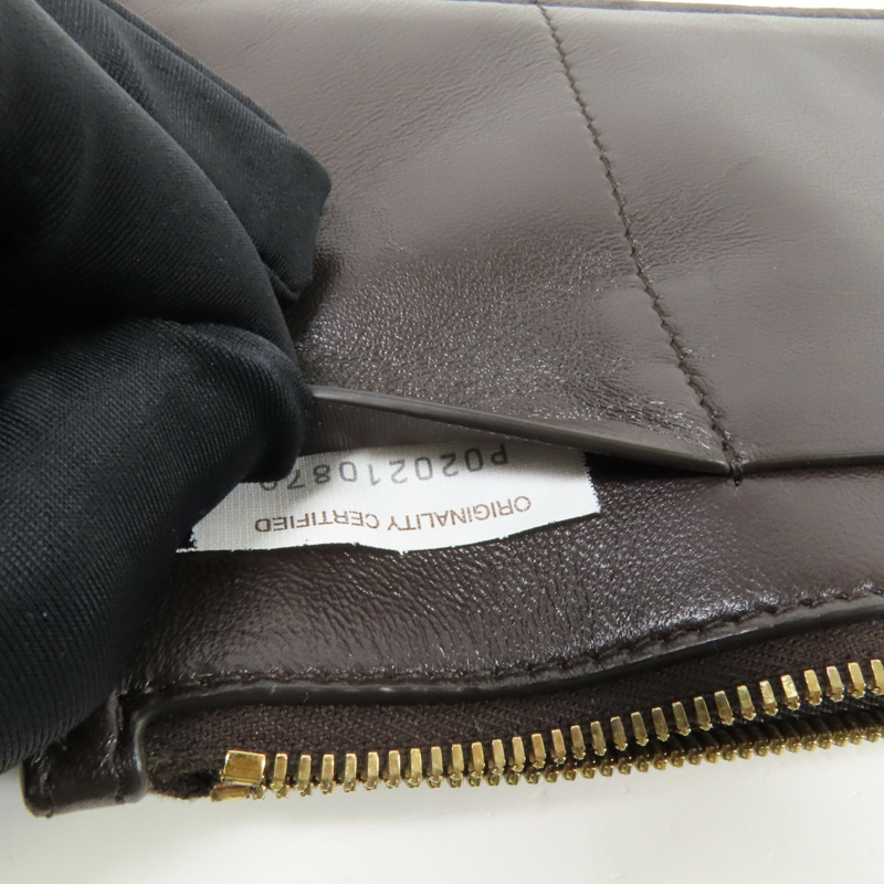 BOTTEGA VENETA 牛皮皮革Pouch wallet金扣手拿包-8
