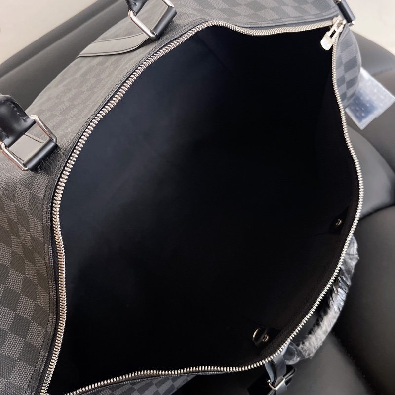 【全新品】芯片款 LV 路易威登 Louis Vuitton KEEPALL55 黑色棋盤格旅行袋-11