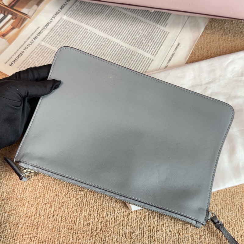 【近新閒置品】Dior 迪奧 櫻花粉錫器灰雙拼色牛皮VIP托特手提包-9