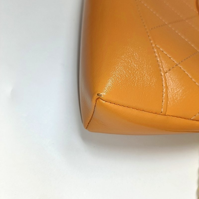 CHANEL 31 Nano 黃色 牛皮菱格紋絎縫單肩包斜挎包手提包 金色五金-8