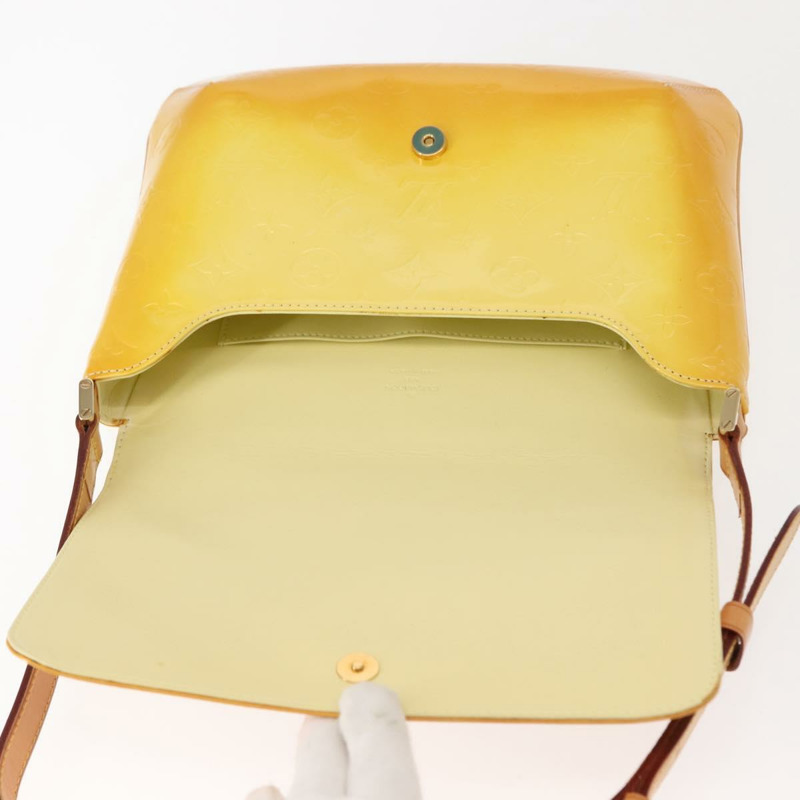 【日本直送】路易威登 Monogram Vernis Thompson Street 手袋 亮黃色 M91071 正品 gh1059-9