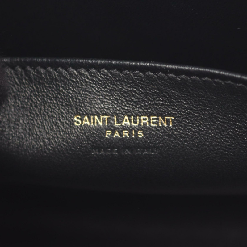 SAINT LAURENT PARIS Monogram Baby Cabas 單肩手提包,黑色皮革,二手-3