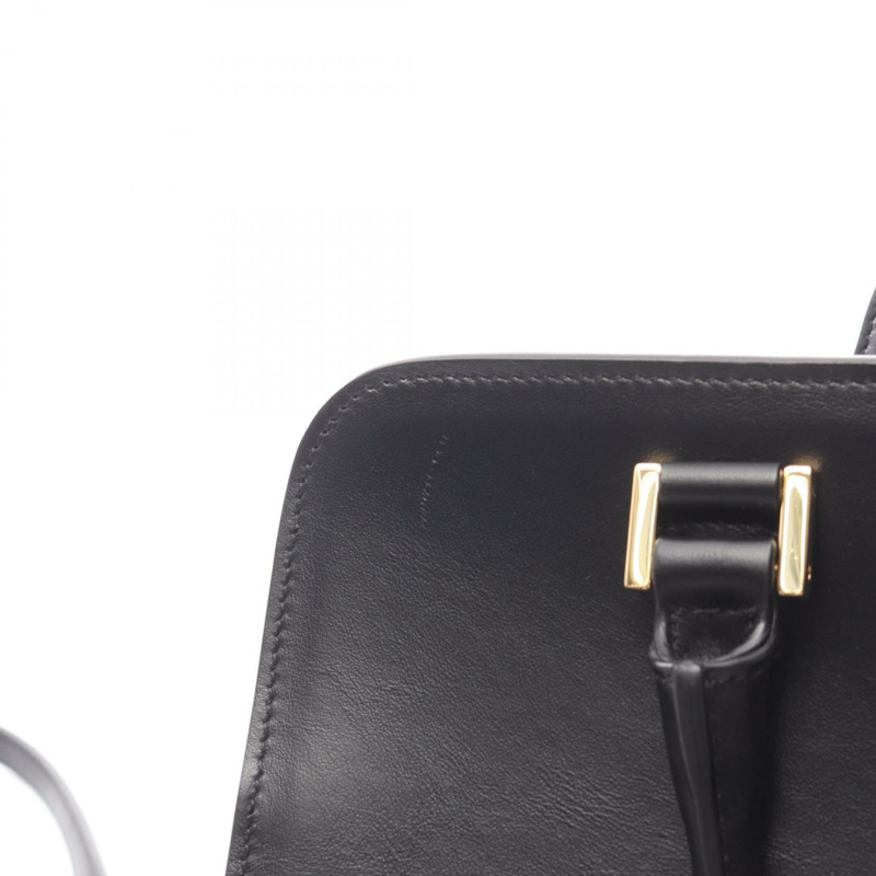 SAINT LAURENT PARIS Monogram Baby Cabas 單肩手提包,黑色皮革,二手-4