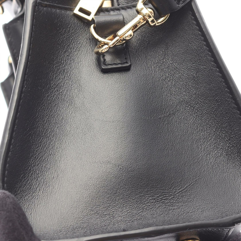 SAINT LAURENT PARIS Monogram Baby Cabas 單肩手提包,黑色皮革,二手-5