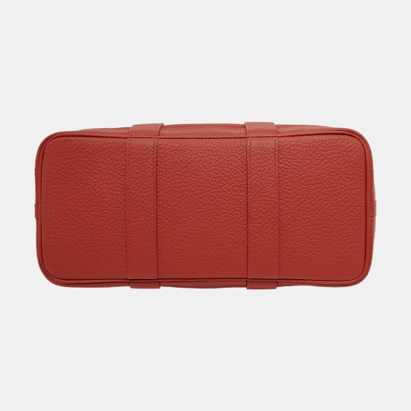 HERMÈS Garden Party 30硃砂紅帆布花園包手提包 銀色五金 Z刻 配件齊全 9.9新-5