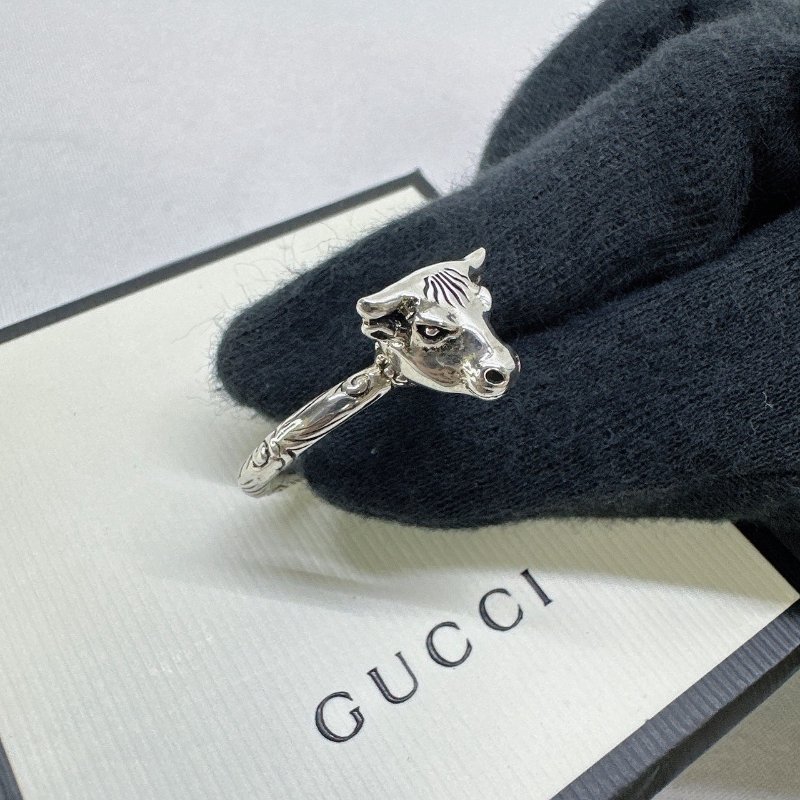 GUCCI Anger Forest純銀牛頭戒指-7