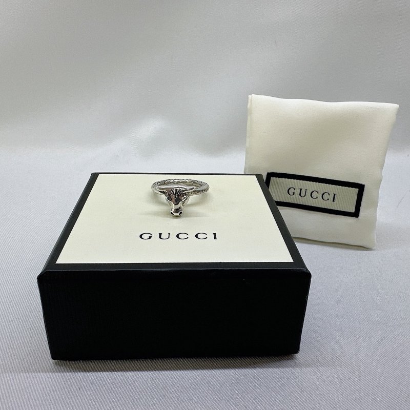 GUCCI Anger Forest純銀牛頭戒指-0