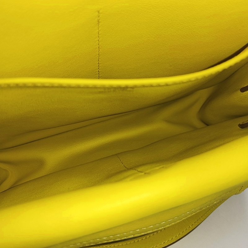 HERMÈS Halzan 迷你糖果黃Swift牛皮單肩包 銀色五金 A刻 可拆卸肩帶 9.9新-8