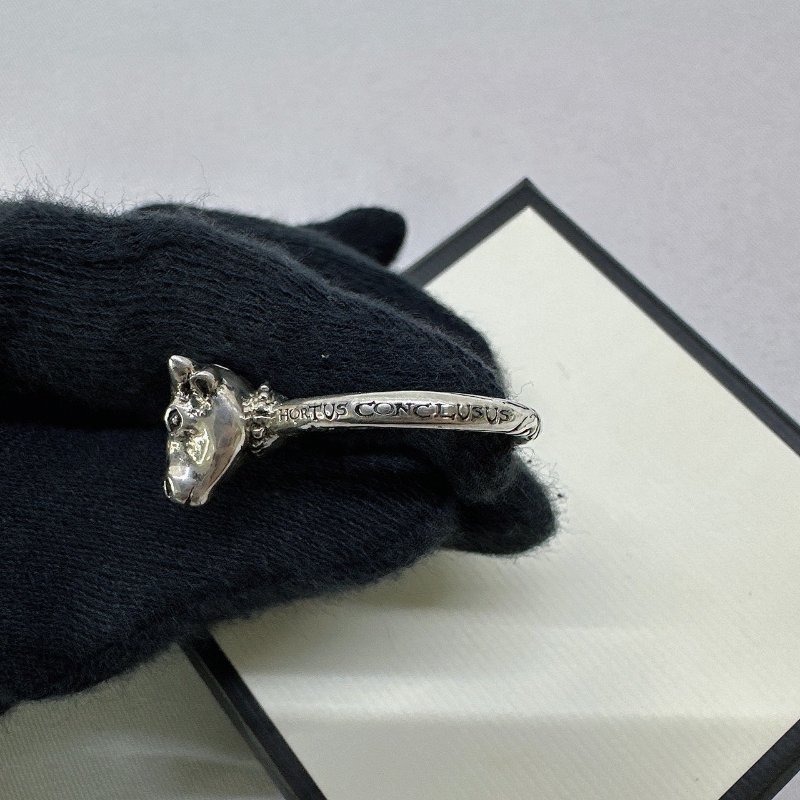 GUCCI Anger Forest純銀牛頭戒指-6