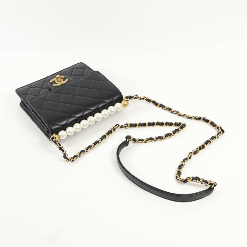 CHANEL 羊皮皮革Shoulder Bag金扣肩背袋-4